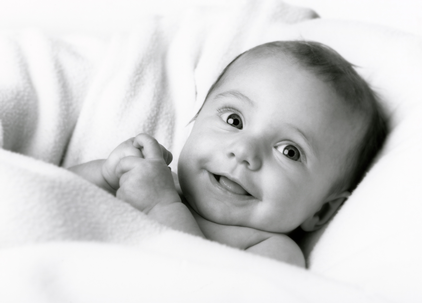 Babyfotos, schwarz-weiß